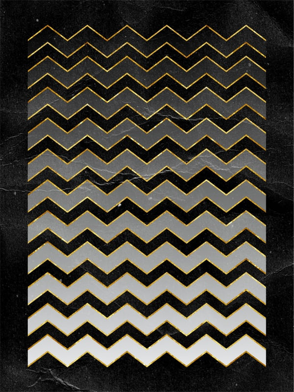 CHEVRON I - PRETO E DOURADO