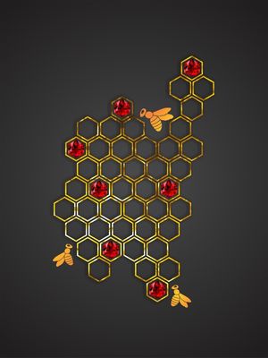 DARK GOLDBEE MINIMALIST ART