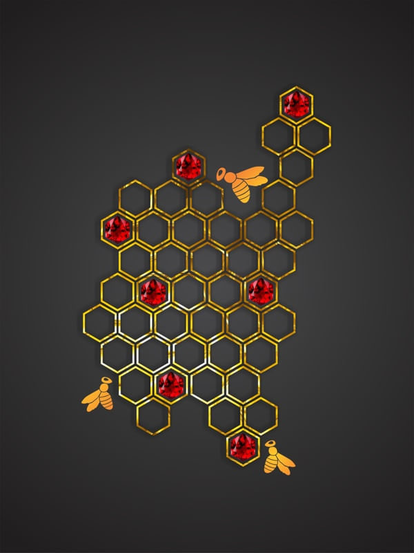 DARK GOLDBEE MINIMALIST ART
