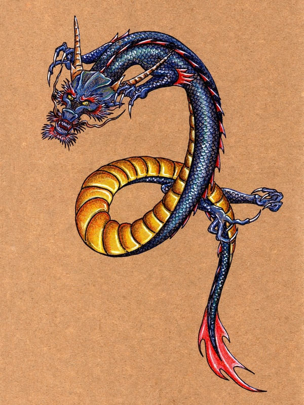 BLUE DRAGON TATTOO 001