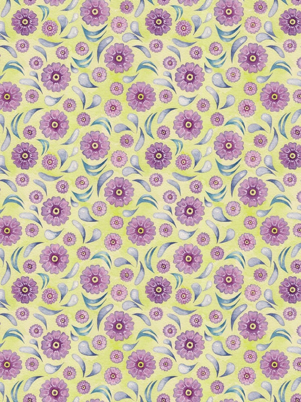 FLORAL ON LIME