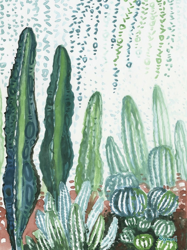 CACTUS GARDEN WATERCOLOR