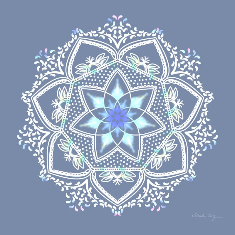 MANDALA FLOR DA ÁGUA AZUL
