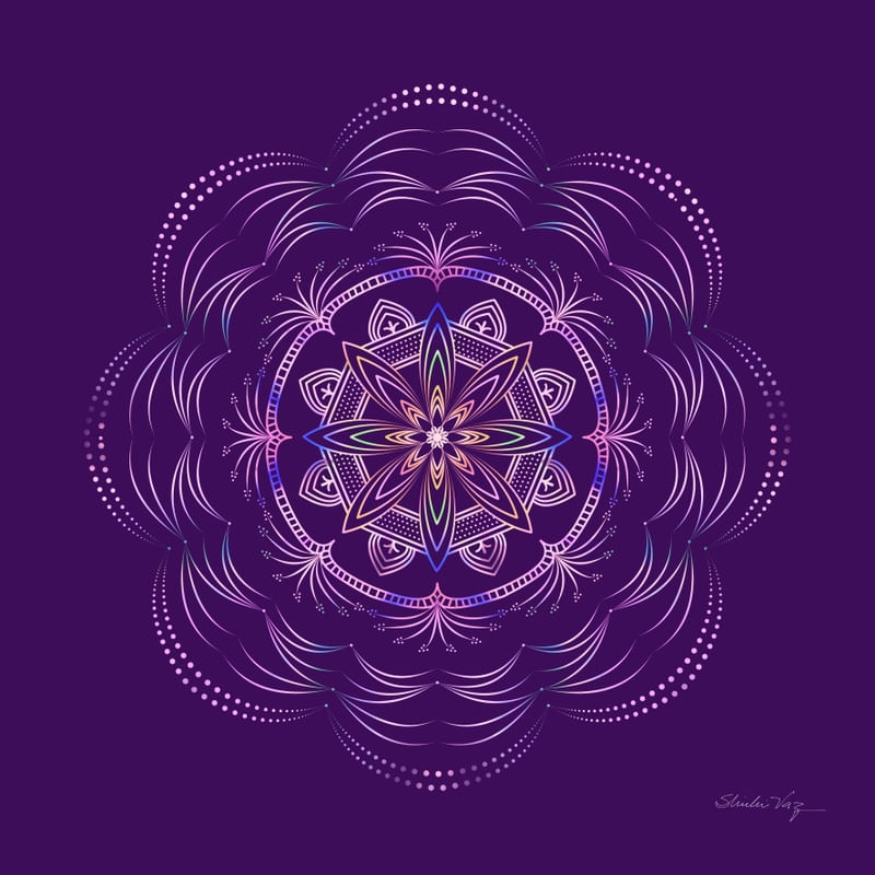 MANDALA FINA FLOR VIOLETA