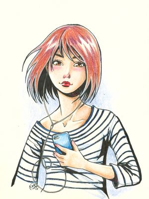 MENINA DE BLUSA LISTRADA