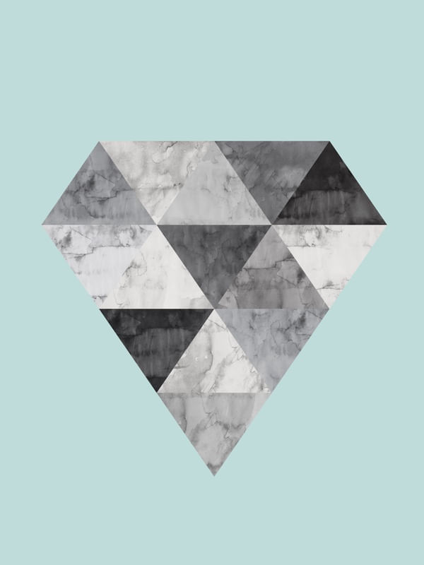 AGUARELA DIAMANTE MINIMALISTA I
