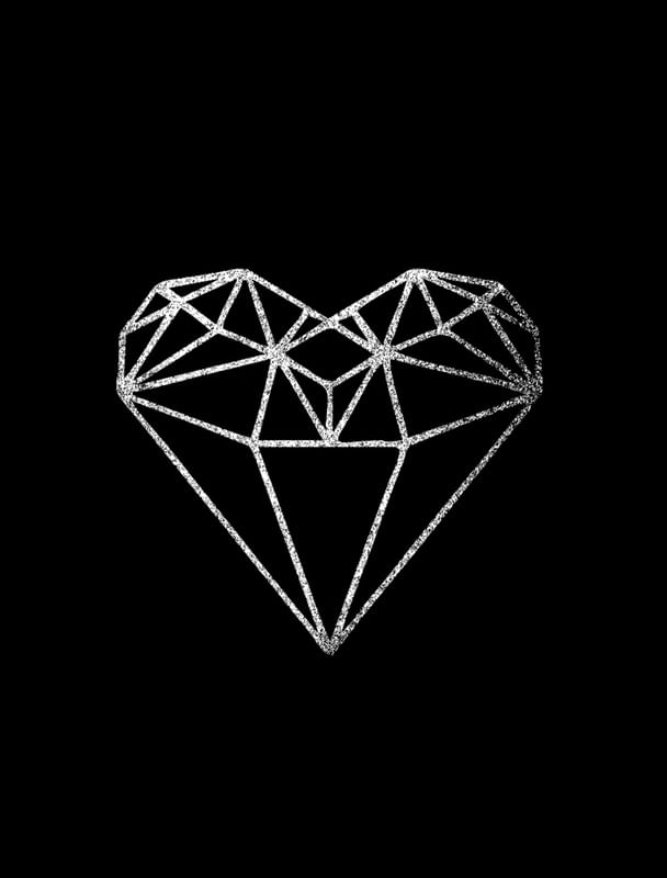 GEOMETRIC HEART BLACK