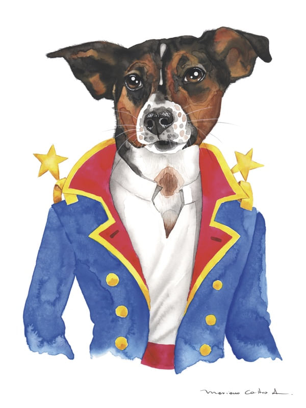 FOX TERRIER PRINCIPELHO AQUARELA