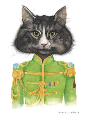 LENNON CAT AQUARELA