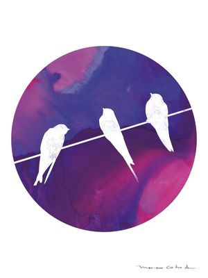 CIRCULAR BIRDS 1 AQUARELA