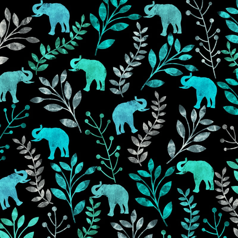 FLORAL AND ELEPHANT