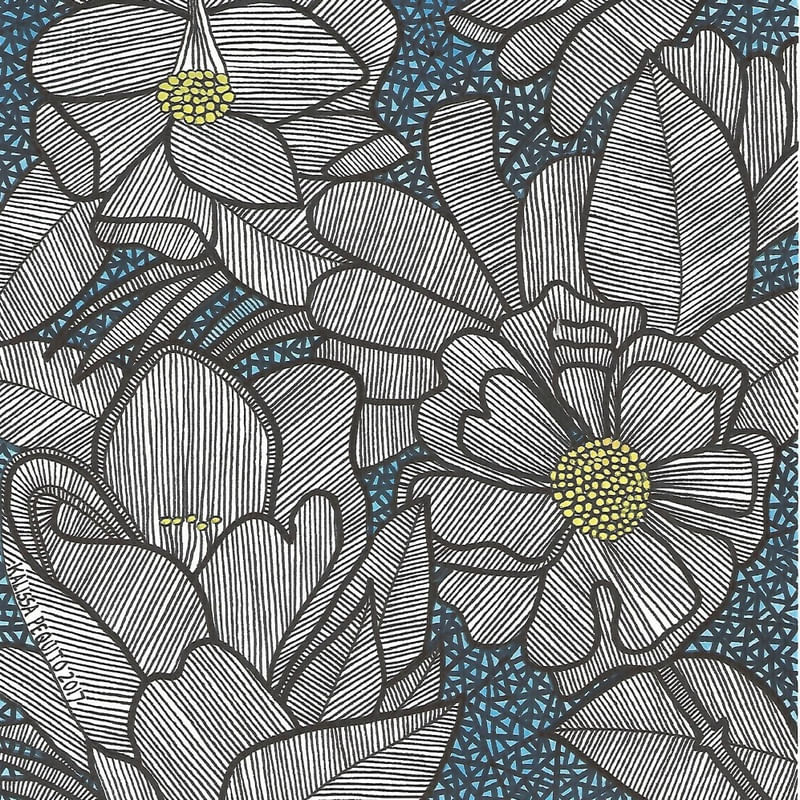 LINE GARDEN BLUE AND YELLOW