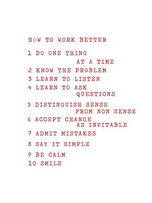HOW TO WORK BETTER