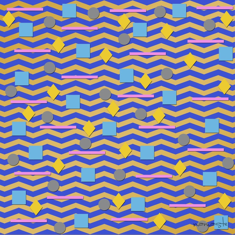 CHEVRON FORMAS AZUL DOURADO