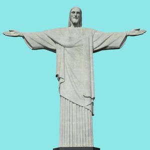 CHRIST THE REDEEMER STATUE BLUE