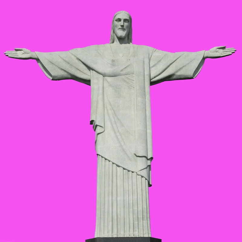 CHRIST THE REDEEMER STATUE PINK