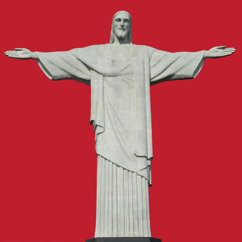 CHRIST THE REDEEMER STATUE RED