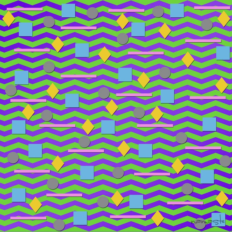 CHEVRON FORMAS VERDE E ROXO
