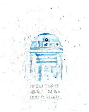 R2D2- WATERCOLOR