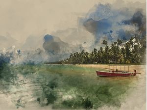 BARCO À DERIVA AQUARELADO