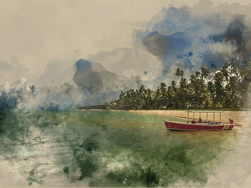 BARCO À DERIVA AQUARELADO