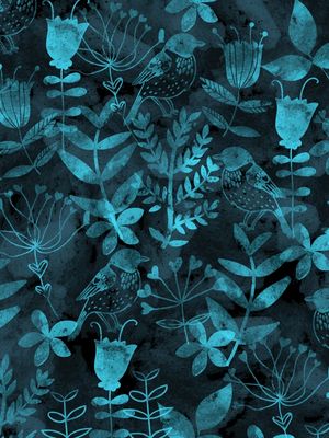 ABSTRACT FLORAL AND BIRDS