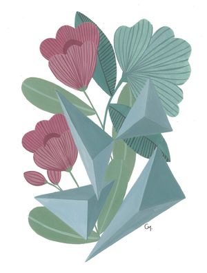 FLOR AZUL E ROSA