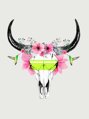 BULL SKULL FLOWERS