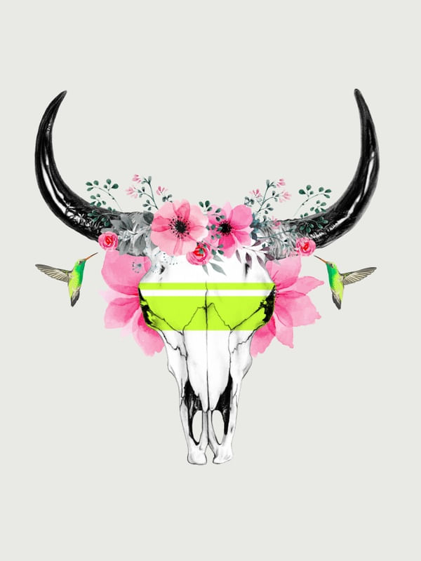 BULL SKULL FLOWERS