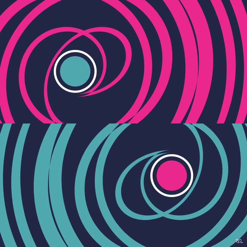 GEO DUO ESPIRAL PINK TURQUESA