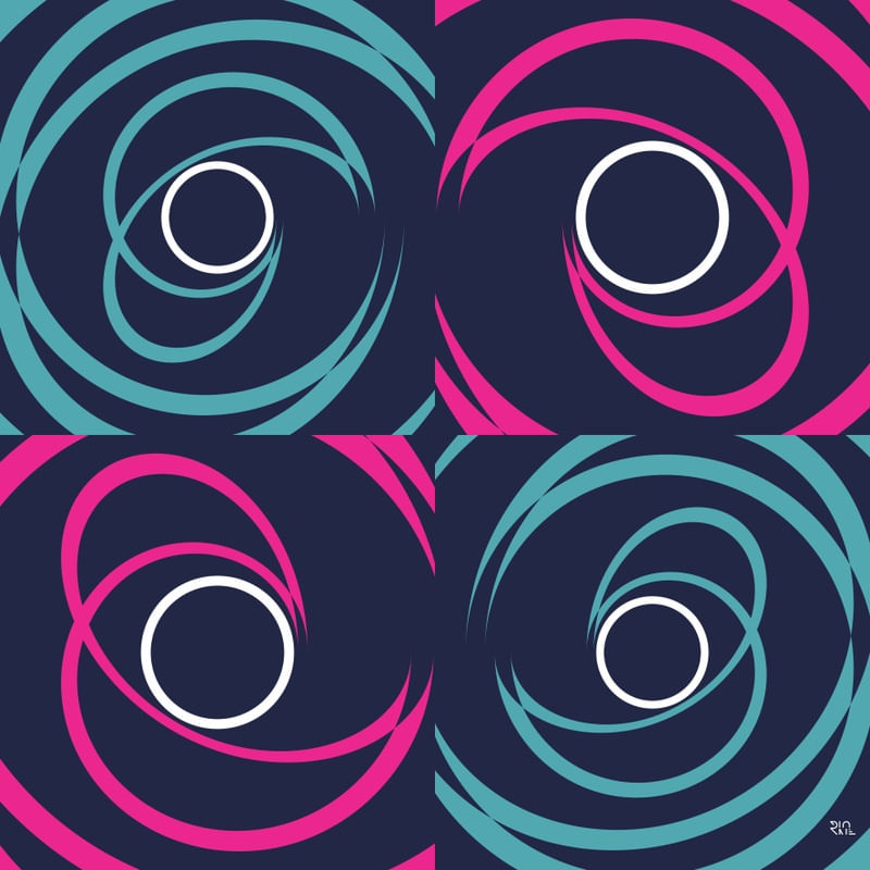 GEO ESPIRAL ROSA TURQUESA