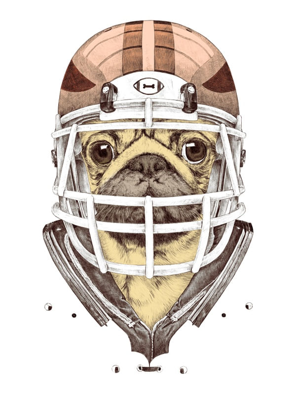 AMERICAN PUG FOOTBALL YELLOW