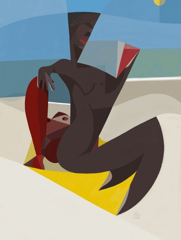 ELAS NA PRAIA E LIVRO