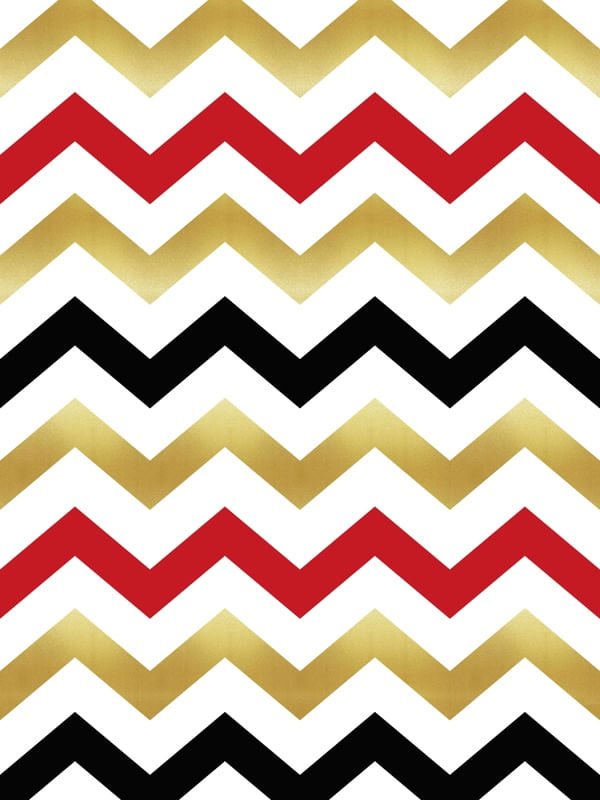 CHEVRON VERMELHO E DOURADO