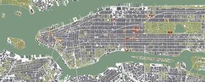 MANHATTAN MAPA GRAVURA
