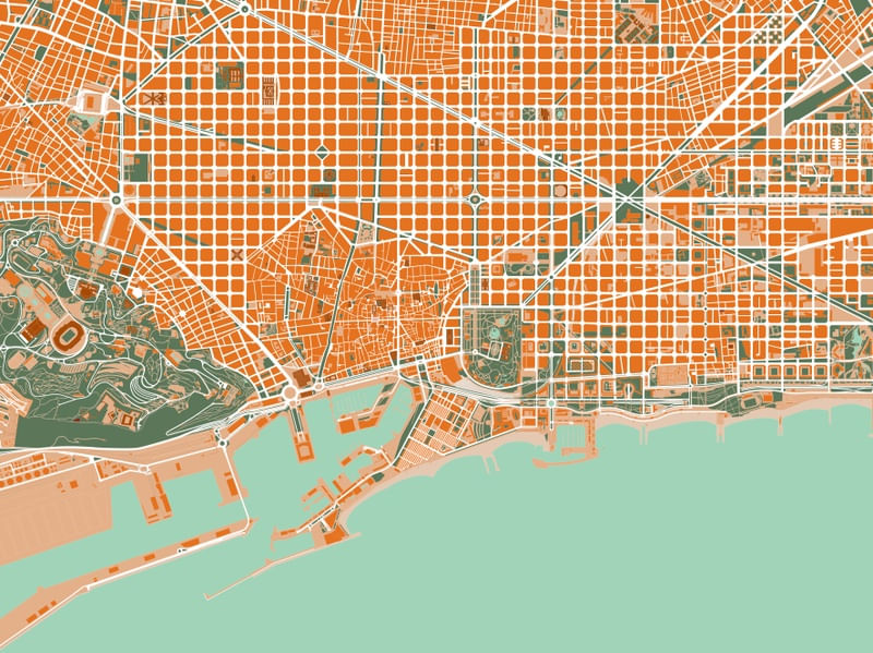 BARCELONA MAPA LARANJA