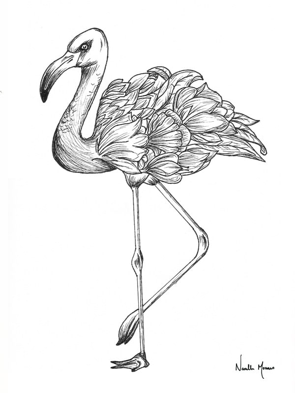 FLORAL FLAMINGO