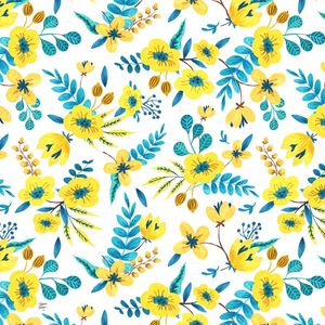 ESTAMPA DE FLORES E FOLHAS