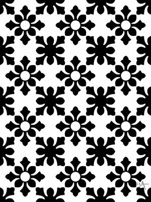 FLORES GEOMÉTRICAS PRETO E BRANCO