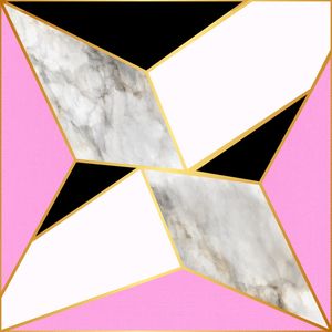 GEOMÉTRICO DOURADO E ROSA