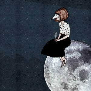 LONELY BIRD ON THE MOON