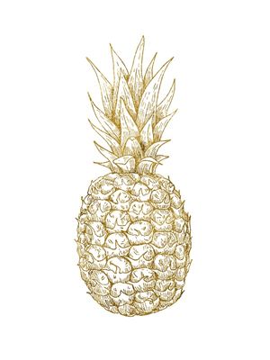 ABACAXI DOURADO E BRANCO