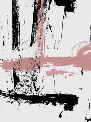 PINCELADA ABSTRATO ROSA E PRETO I