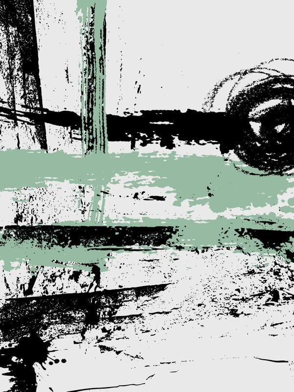 PINCELADA ABSTRATO VERDE E PRETO I
