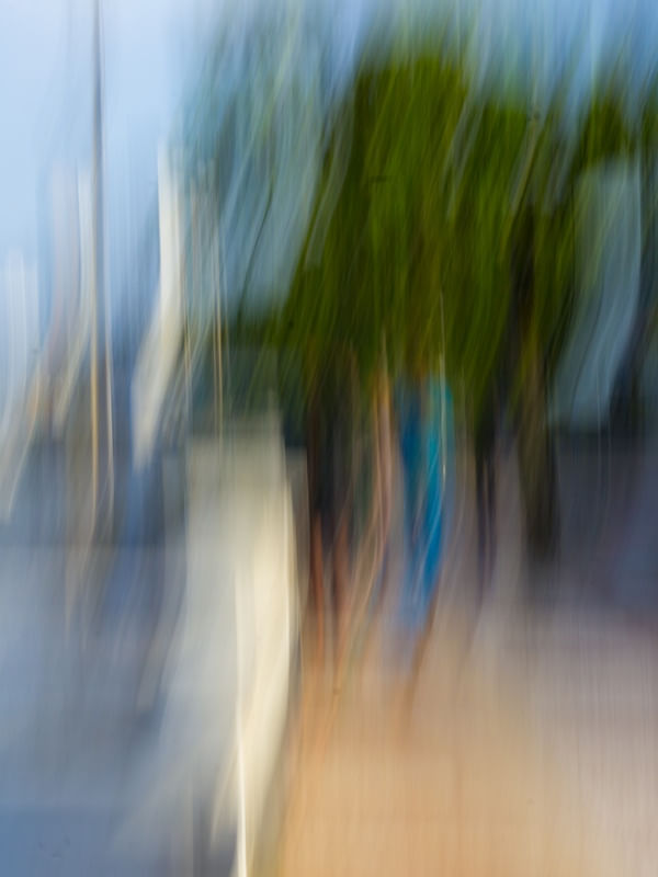 BLUE LADY WALKING