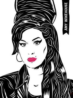 AMY WINEHOUSE XILOGRAVURA