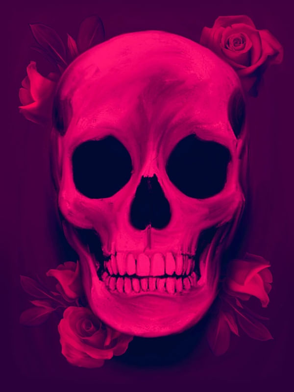 SKULL WITH ROSES