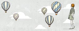 VINTAGE GAROTA E NUVENS