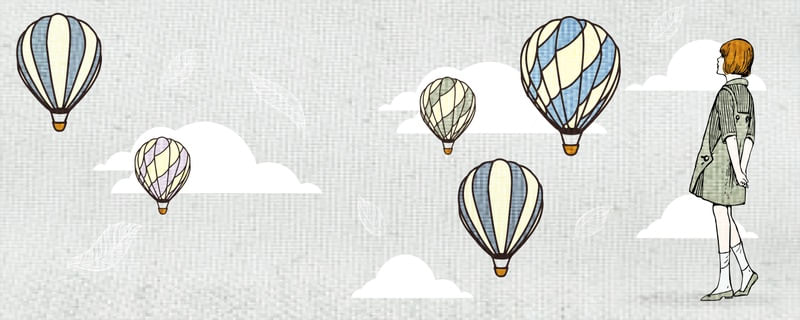 VINTAGE GAROTA E NUVENS