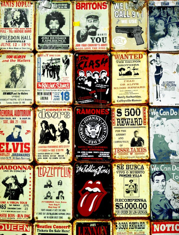 PLACAS RETRO BANDAS ROCK